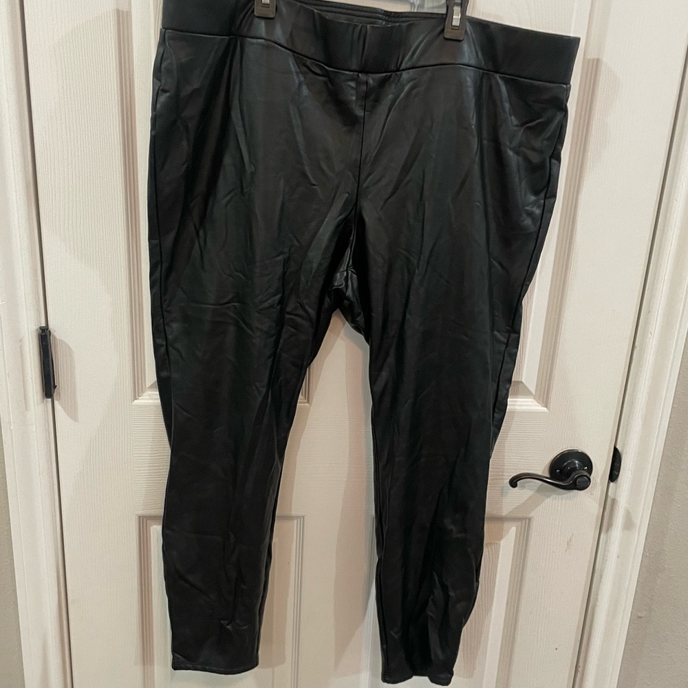 Loft, plus size pleather pants